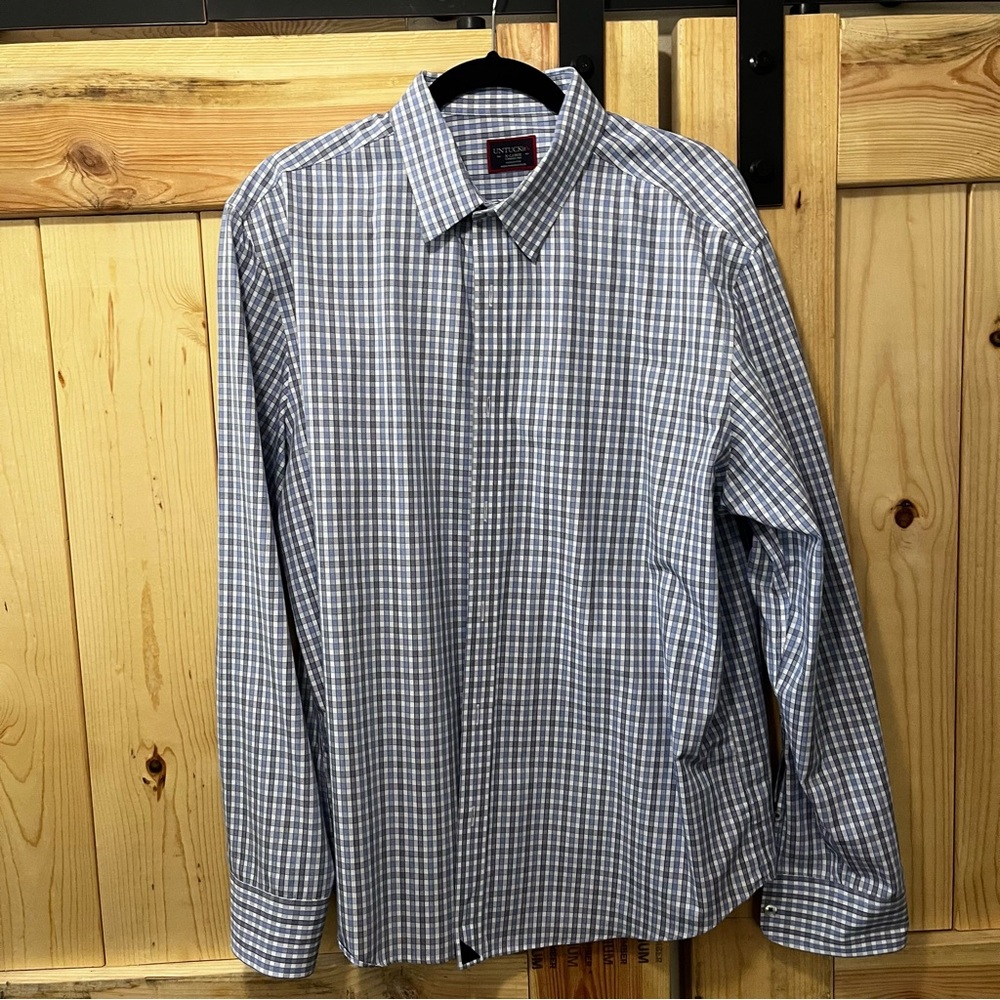 UNTUCKit Mens XL Long Sleeve Plaid Button Up Work Casual